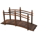 Outsunny - Fir Wood Garden Bridge Arc Walkway With Side Railings, Perfect For Backyards, Gardens, & Streams, Carbonized - Brown by Unique Piece Furniture