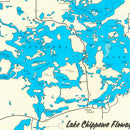 Vintage Map of Lake Chippewa, 1950