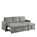 78.5" Sleeper Sofa Bed Reversible Sectional Couch with Storage Chaise and Side storage bag for Small Space Living Room Furniture Set