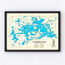 Vintage Map of Lake Chippewa, 1950