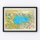 Vintage Map of Lake Tahoe 1935