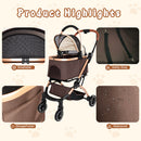 Pet Stroller for Dogs and Cats, 2-in-1 Detachable Foldable With Sun Canopy by HouseOfZazla