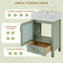 Bathroom Vanity With Ceramic Sink And Ample Storage, Ideal For Small Bathrooms by HouseOfZazla