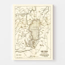 Vintage Map of Lake Tahoe, 1915