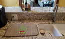 Christmas Tree Fleur de lis on Faux Burlap Dish Drying Mat Absorbent Dish Drying Mat Pad for Kitchen Counter Dish Drainer Mat for Countertop, 14 x 21", Multicolor