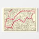 Vintage Map of Lake Tahoe, 1914