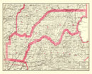 Vintage Map of Lake Tahoe, 1914