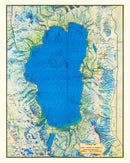 Vintage Map of Lake Tahoe, 1947