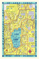 Vintage Map of Lake Tahoe, 1947