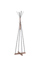 Reclaimed Wood And Metal Freestanding Coat Rack With Hooks Use In Bedroom, Living Room - Natural by HouseOfZazla