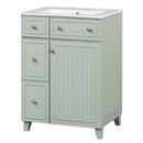 Transitional Style Bathroom Vanity Cabinet With Ceramic Sink by HouseOfZazla