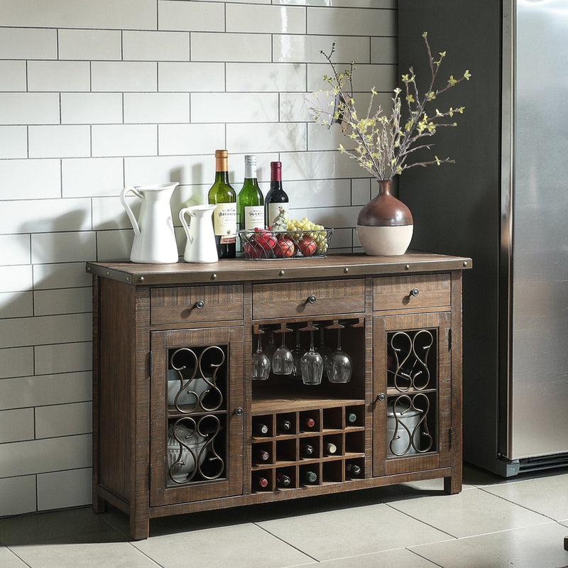 Raphaela - Server With Cup Holder & Wine Rack - Cherry, photo 6 of 7