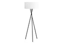 8th Street Black Metal Floor Lamp with Ivory Fabric Shade by HouseOfZazla