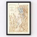 Vintage Map of Lake Bonneville, 1877
