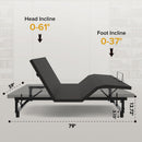 Adjustable Bed Base Frame With Wireless Remote, 4 USB Ports, Under Bed Nightlights, Zero Gravity by HouseOfZazla