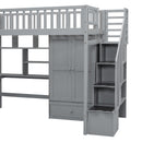 Loft Bed With Bookshelf, Drawers, Desk, And Wardrobe by HouseOfZazla