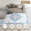 6x9FT VintageÊArea Rug Modern Non Slip Carpet Boho Low Pile Soft Rug Waterproof Machine Washable Rug for Living Room BedroomÊKitchen Dining Room Under