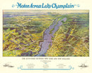 Vintage Map of Lake Champlain, 1932