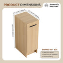 Slim Freestanding Bathroom Storage Cabinet - Light Oak