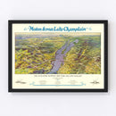 Vintage Map of Lake Champlain, 1932