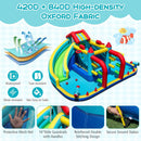 Inflatable Double Water Slide Park with Obstacle Course and 680W Blower by LJGDeals
