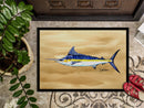 Swordfish on Sandy Beach Doormat Indoor Outdoor 24H X 36W Front Door Mat Rugs for Entryway, Non Slip Washable Low Pile,
