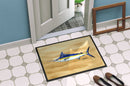 Swordfish on Sandy Beach Doormat Indoor Outdoor 24H X 36W Front Door Mat Rugs for Entryway, Non Slip Washable Low Pile,