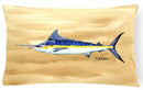 Swordfish on Sandy Beach Decorative Throw Pillow 12x16 Indoor Outdoor Accent Cushion, Fabric Cover with Insert for Sofa, Bed, Porch & Living Room