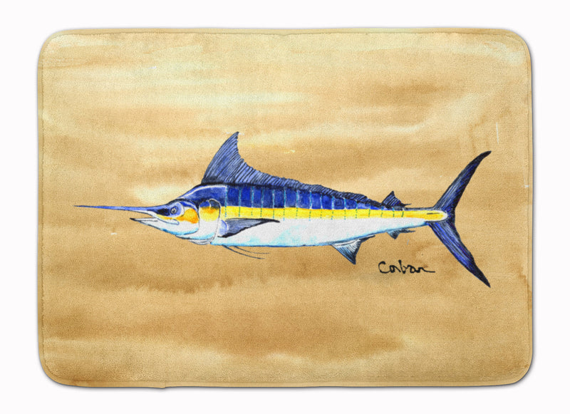 Swordfish on Sandy Beach Machine Washable Memory Foam Mat 8754RUG