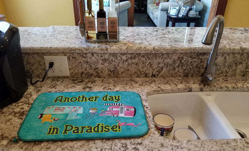 Another Day in Paradise Dish Drying Mat – Absorbent, Artistic Kitchen Essentials 8758DDM