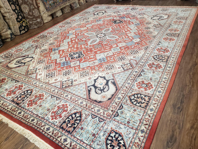 8 x11 Top Quality Veg Dye Turkish Carpet Decorative Handmade Geometric Area Rug