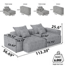 Modern Oversized DIY Combination Modular Sectional Sofa With Pillows