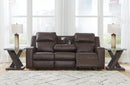 Lavenhorne - Rec Sofa W/Drop Down Table - Granite by Unique Piece Furniture