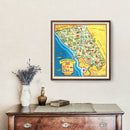 Vintage Map of Sonoma County, California 1945