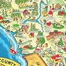 Vintage Map of Sonoma County, California 1945