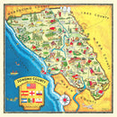 Vintage Map of Sonoma County, California 1945