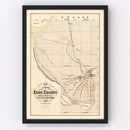 Vintage Map of Kern County, California 1877