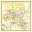 Vintage Map of Los Angeles County, California 1880