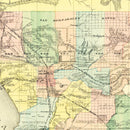 Vintage Map of Los Angeles County, California 1880