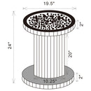 Dorielle Round Mirrored Acrylic Crystal Side Table Silver