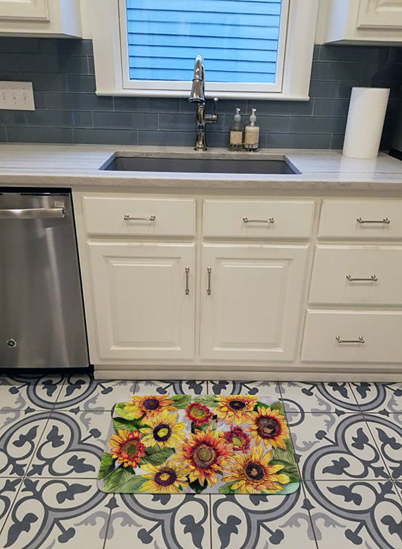 Sunflowers Machine Washable Memory Foam Mat 8766RUG