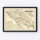 Vintage Map of Sonoma County, California 1902