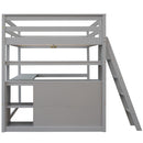 Modern Loft Bed With Built In Desk, Shelves, And 2 Drawers by HouseOfZazla