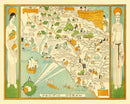 Vintage Map of Orange County, California 1929
