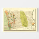 Vintage Map of San Diego County, California 1900