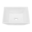 16" 6" Modern European Square Vessel Sink Glossy Porcelain Bathroom Vanity Top Above Counter Ceramic Basin - White by HouseOfZazla