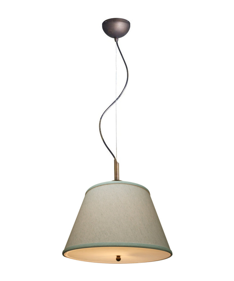 16"W Gold-laced Cafe Pendant Light with Textured Oatmeal Slotted Pendant Empire Shade and Diffuser