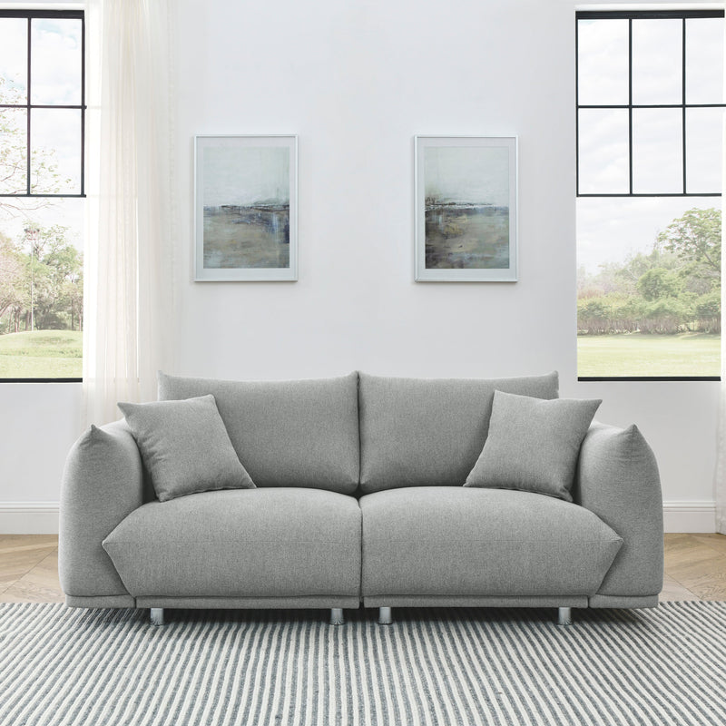 78.8" Modern Couch for Living Room Sofa,Solid Wood Frame and Stable Metal Legs, 2 Pillows, Sofa Furniture for Apartment