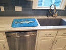 Fish - Trout Dish Drying Mat Absorbent Dish Drying Mat Pad for Kitchen Counter Dish Drainer Mat for Countertop, 14 x 21", Multicolor