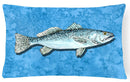 Fish - Trout Decorative Throw Pillow 12x16 Indoor Outdoor Accent Cushion, Fabric Cover with Insert for Sofa, Bed, Porch & Living Room